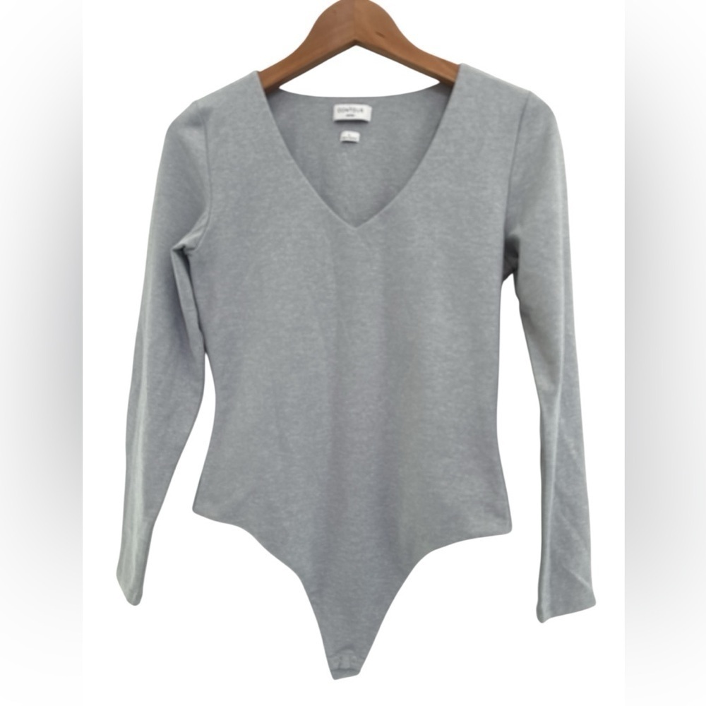 Aritzia Contour Crew Long sleeve Gray Bodysuit Size Large